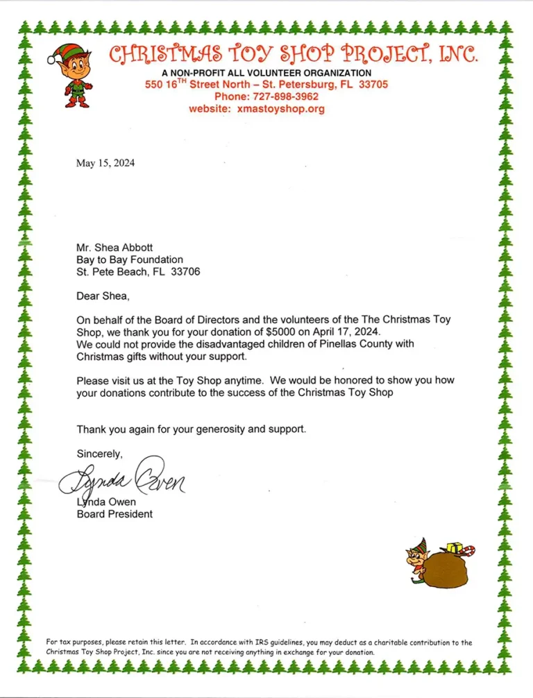 Bay To Bay Thank You Letters 1