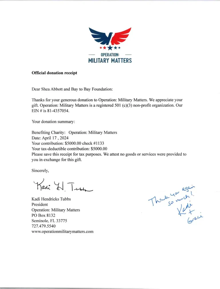 Bay To Bay Thank You Letters 2